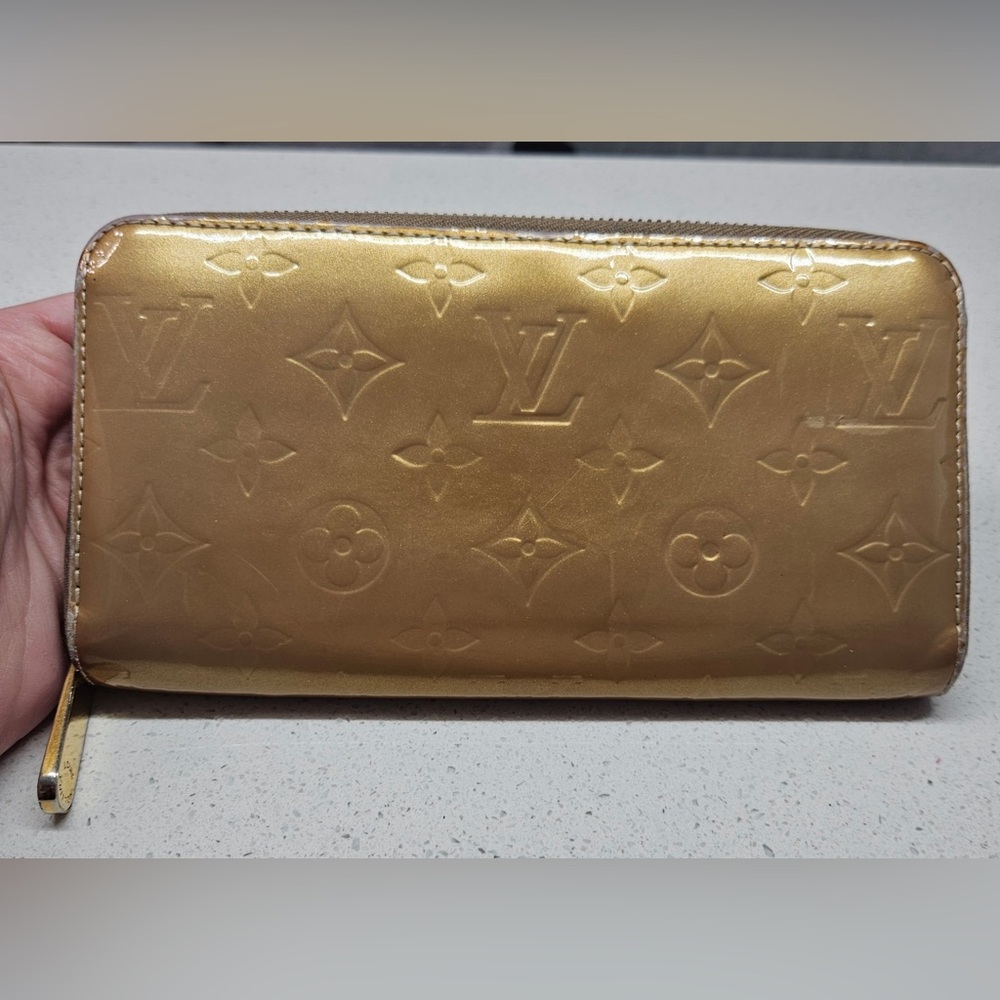Louis Vuitton Shimmering Gold Zipper Wallet